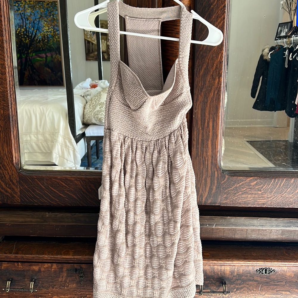 M Missoni racer, back metallic knit dress.
